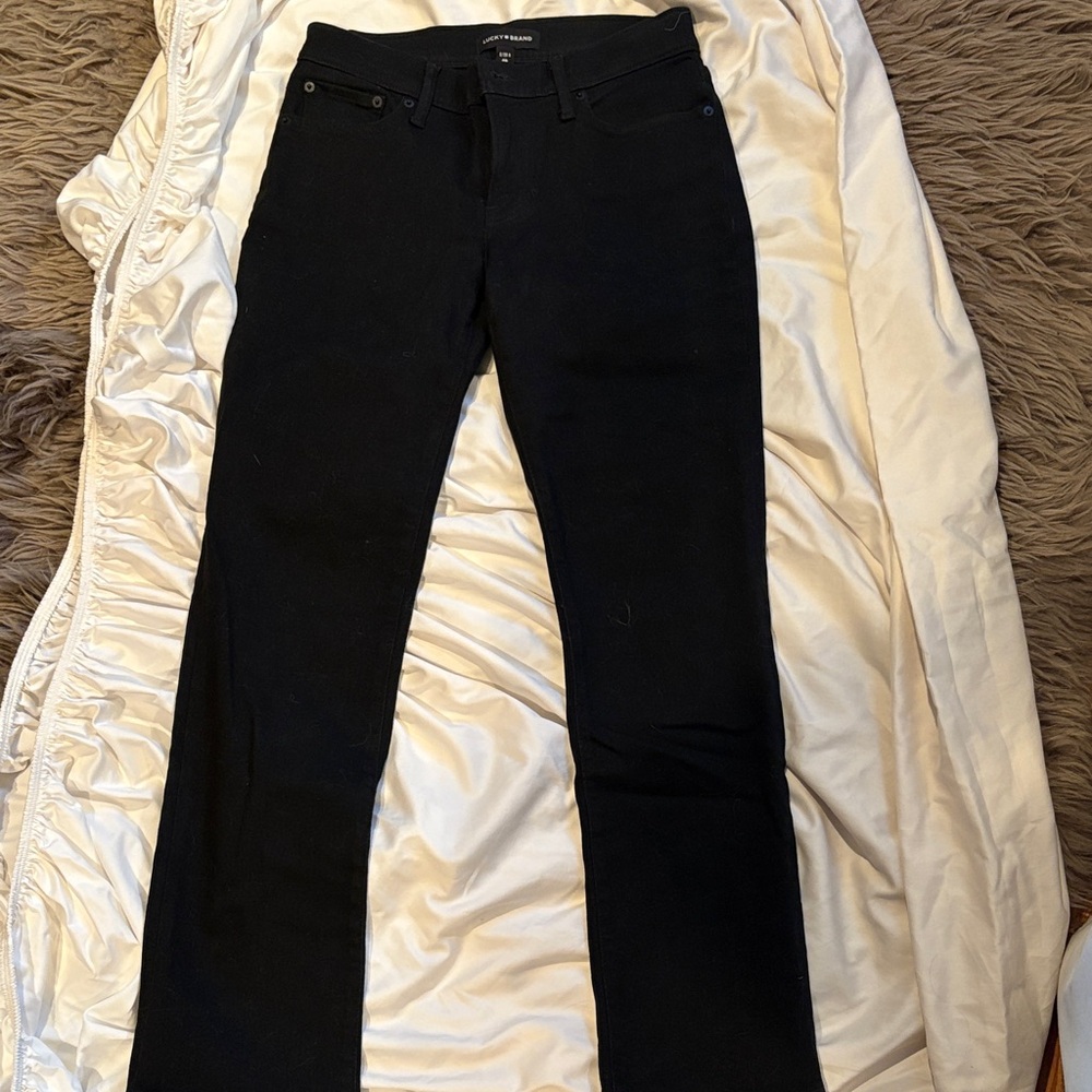 Lucky brand mid rise Black Straight-Leg Jeans